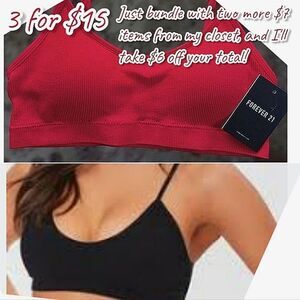 BNWT F21 red seamless ribbed bralette